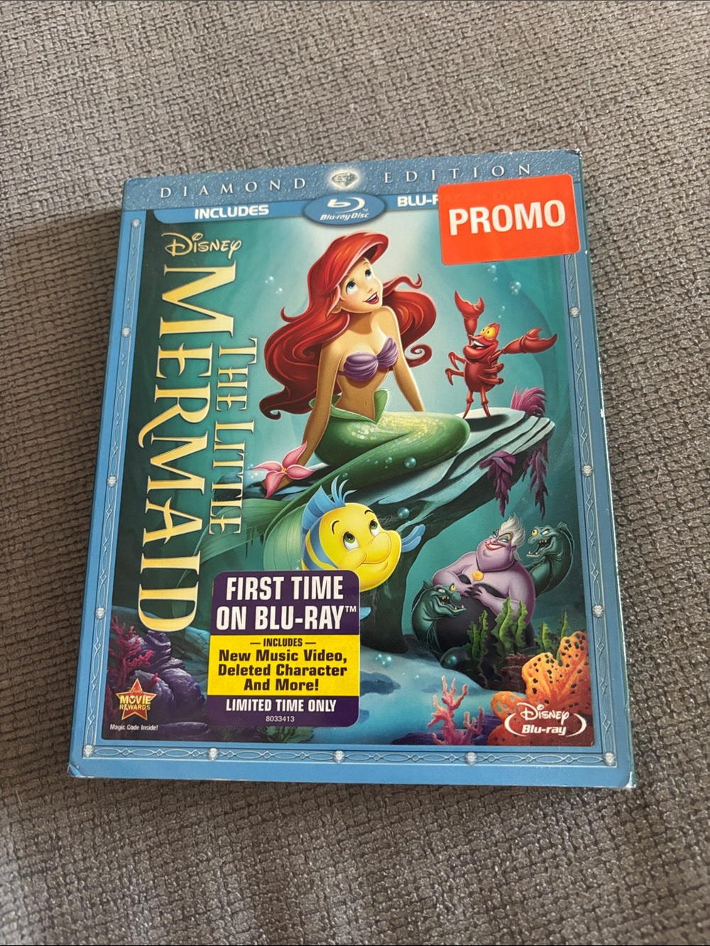 Disney NWT The Little Mermaid Diamond Edition Blu-ray Teal Cover